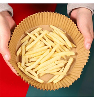 Papier sulfurisé jetable écologique, résistant au four, rond et carré, imperméable, 100 pièces, pour friteuse à air et pâtisserie