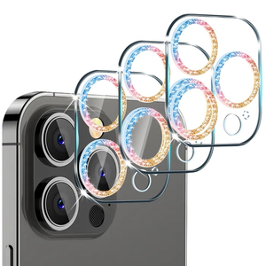 Diamond Easy Install clear <strong>Rainbow</strong> Bling Lens Full Cover Film Glitter Camera <strong>Protector</strong> for iphone 15 Pro Max 16 14 17 air - Product Image 1