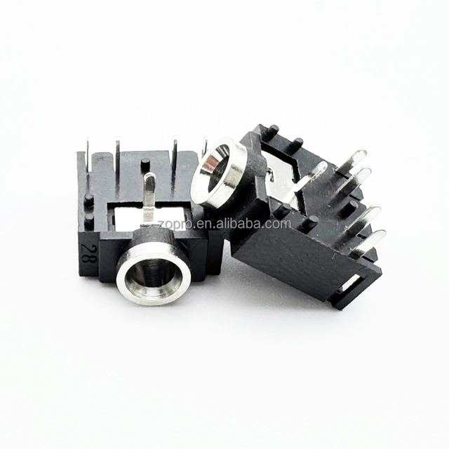 3.5MM Stereo Female Headphone Socket Audio Socket 5-Pin PCB Mount Jack Audio Connector 3F07 Two-Channel PJ-307