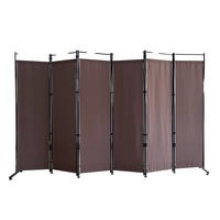 Paravent de séparation de pièce de 1,80 m de haut, design rustique, écran de confidentialité pliable à 6 panneaux, séparateurs de pièce en métal stables