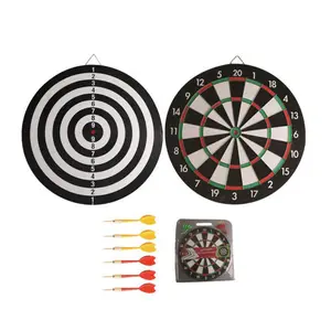 Custom 17" Round Double Sided Board Dart Game Set With 6 Darts