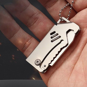 Coltellino Tascabile Multifunzione <span class=keywords><strong>in</strong></span> Acciaio Inox, Lama Pieghevole, EDC per Campeggio, Frutta, Piccolo Coltello di Sopravvivenza con Portachiavi - Product Image 5