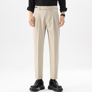 Hot Sell <b>Men's</b> Pants <b>Double</b> <b>Pleats</b> Loose Drape Business Casual Pants High Waist Pants. - Product Image 4
