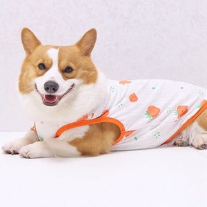 Rompi Hewan Peliharaan OEM ODM Bahan Katun 100% Lembut untuk Anjing Kecil Kucing Ramah Kulit Tanpa Lengan Baju Anak Anjing Kucing Rompi Hewan Peliharaan Atasan Musim Panas Anjing Kucing - Product Image 5
