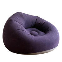 Canapé gonflable portable en PVC floqué, fauteuil pouf pliable, moderne et minimaliste, pour l'extérieur et le camping en Chine