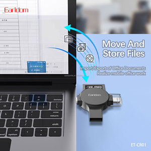 เครื่องอ่านการ์ดพกพา Earldom 5-in-1 รองรับหลายอินเทอร์เฟซ ใช้งานง่าย รวดเร็ว สำหรับถ่ายโอนไฟล์ระหว่างโทรศัพท์มือถือ/คอมพิวเตอร์ - Product Image 5