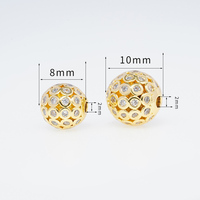 Perles pour la fabrication de bijoux, 50 pièces de 8mm, breloques rondes, pour collier, Bracelet, DIY, vente en gros, CZ