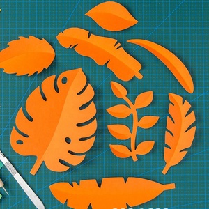 In decorazioni geometriche per ritagli di carta sfondo per fotografie di foglie - Product Image 4
