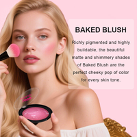 Palette de fard à joues crème personnalisable avec logo, waterproof, végane, sans produits chimiques, écran solaire, teinte rose clair pour les joues, maquillage visage sous marque privée