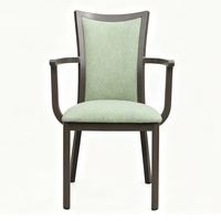 Fauteuil de salle à manger en cuir, chaise de restaurant moderne en aluminium empilable pour événements VIP, idéal pour les maisons de retraite