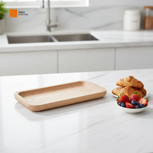 Plateau de salle de bain rectangulaire en bois <span class=keywords><strong>d</strong></span>'olivier, éco-responsable, fait main, durable, pour comptoir, plateaux de service en bois naturel - Product Image 2