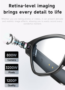 เพลิดเพลินกับแฟชั่นที่สวยงาม L 801แว่นตาอัจฉริยะด้วยกล้อง800W/แว่นตาอัจฉริยะ IMX219 - Product Image 4