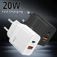 Chargeur mural rapide double port 20W PD QC3.0 avec prise EU/UK Type C pour iPhone 14 15 16 et smartphones Android – Vente en gros
