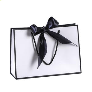 Sacs en papier kraft biodégradables avec logo personnalisé, impression à l'encre écologique, poignée en ruban de 3,8 cm - Product Image 2