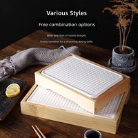 Estick Premium Sushi-Kühlplatte mit Naturholz-Basis Hält Meeresfrüchte Länger Frisch Langanhaltender Kühleffekt für Sashimi-Präsentation
