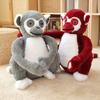 Offre Spéciale – Peluche Animale Ultra Douce 35 cm – Compagnon Réconfortant – Lémur à Queue Longue Assis Mignon