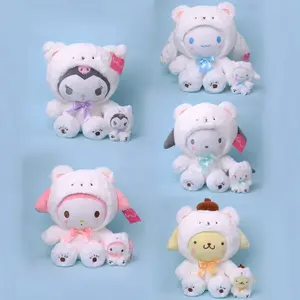 Listo para enviar 23cm Kawaii My Melody Cinnamoroll Purin Dog Kuromi Stand juguetes de peluche muñeca Sanrio juguete de peluche