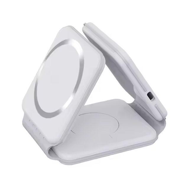 Portable Desktop Mobile Phone Wireless Charger Station 3 in One 3 in 1 Folding Magnetic Foldable 10W 15W Wireless Charger