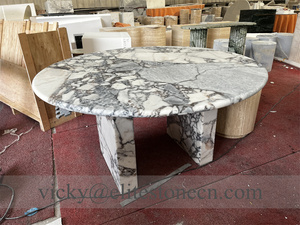 Décoration d'intérieur, meuble en marbre naturel, tailles et couleurs personnalisées, table d'appoint Calacatta Viola, marbre super blanc, travertin - Product Image 2