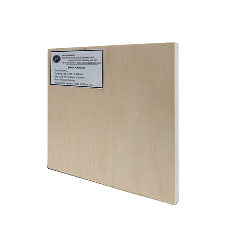 Vietnam Manufacturer's CC Grade Birch Plywood 0.26 & 0.45 Mm Thickness with Smooth Surface for Bathroom and Bedroom