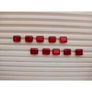 Rubí Cultivado en Laboratorio, Corte Esmeralda, Gema Suelta, Rojo Intenso, Calidad Premium, Piedra Sintética para Joyería, Hecho a Mano - Product Image 3