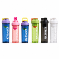 Bouteille shaker personnalisée, gobelet à protéines portable personnalisé, shaker anti-fuite avec couvercle rabattable pour la salle de sport, contenant promotionnel pour boissons de marque