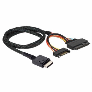Câble de serveur PCIE Oculink <span class=keywords><strong>SFF</strong></span> 8611 4I vers U.2 SAS <span class=keywords><strong>SFF</strong></span> <span class=keywords><strong>8639</strong></span>+15P SATA - Product Image 1