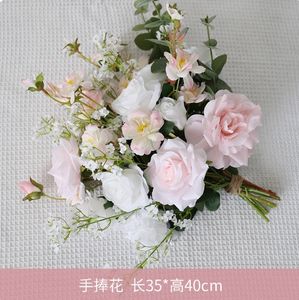 Розовые Искусственные цветы Свадебные Центральные элементы букет цветов для свадеб - Product Image 5