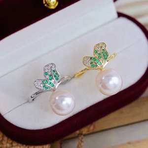 S925 Silver DIY <b>Ring</b> Accessory with Empty Stand 5-7mm Beads Double <b>Pearl</b> Edition 1870-Fashionable Jewelry Stand - Product Image 1