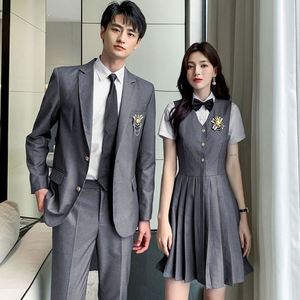 Design Preppy Style Student Performance Costumes Dress Race Costumes Graduation Uniform Vogue Blazer Shirt Pleated Skirt - Product Image 2