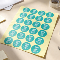 Etiquetas Adhesivas Redondas Personalizadas de Agradecimiento, Impresas en Papel Resistente al Agua para Cajas de Regalo, Recuerdos de Fiesta y Sellado de Empaques
