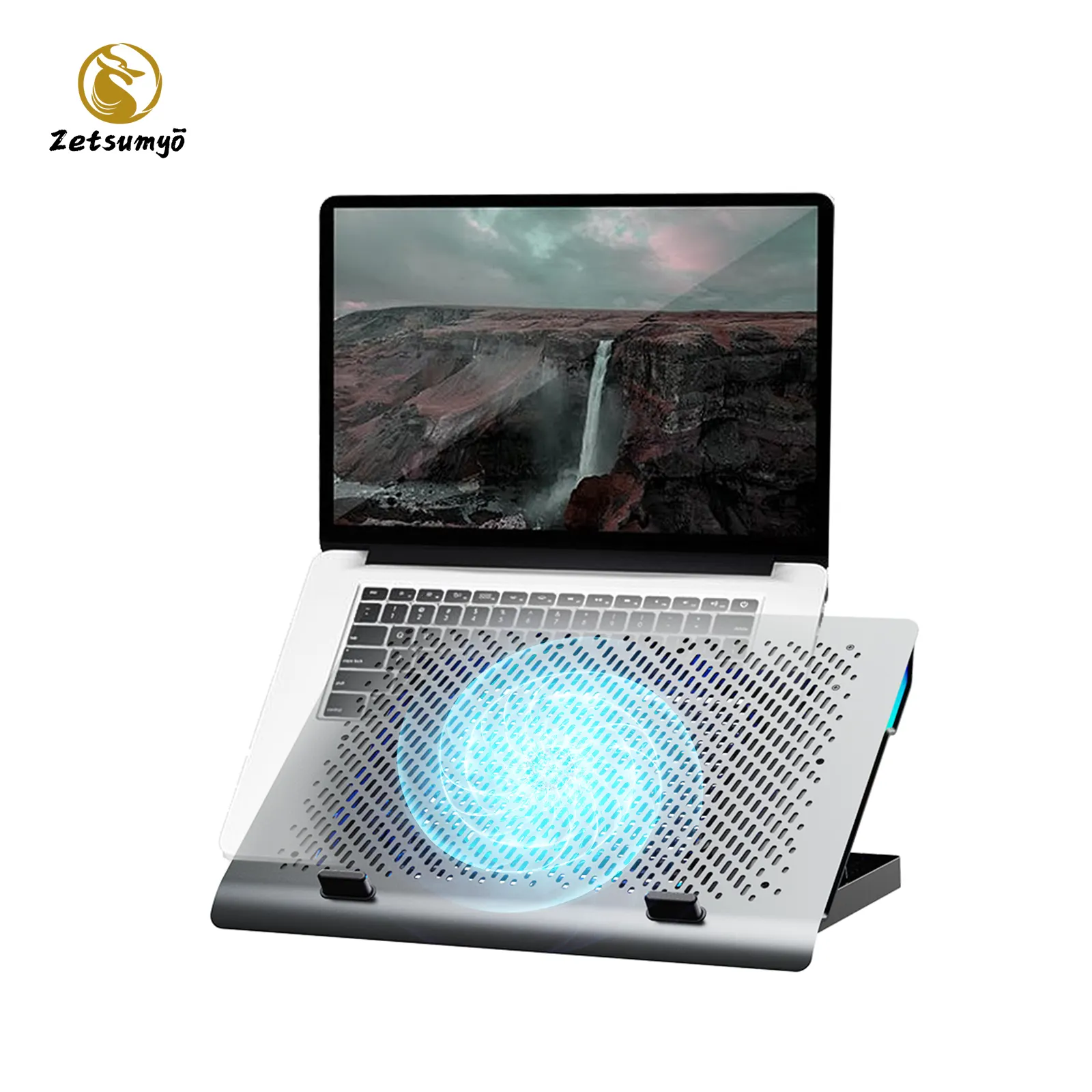 Suporte de alumínio para laptop com ventilador de refrigeração Dissipação de calor personalizada OEM