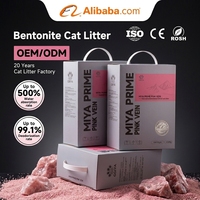 Litière pour chat en bentonite naturelle de sodium de première qualité, haute absorption, désodorisante, faible poussière, agglomération rapide, vente en gros OEM ODM