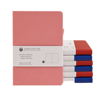 Journal de bureau A5 personnalisé en gros avec couverture en cuir cahier à cordes élastiques en PU avec reliure à coudre doublée lignée en pointillés pour les étudiants