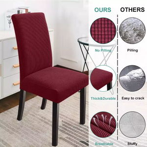 Fundas <span class=keywords><strong>de</strong></span> <span class=keywords><strong>Silla</strong></span> Jacquard Sólidas Disponibles en Muestra, Elásticas para Bodas, Comedor, <span class=keywords><strong>Oficina</strong></span> - Product Image 3