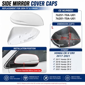 Carcasa del espejo lateral izquierdo/derecho Cubierta del espejo retrovisor 76251-TF0-M01 76201-TF0-M01 para Honda Fit Jazz 2009 - Product Image 1