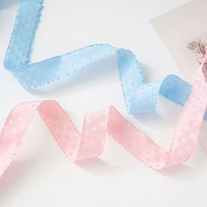Ruban en dentelle ondulée à pois en polyester pour accessoires capillaires DIY et nœuds floraux pour vêtements, mariages et Noël - Product Image 5