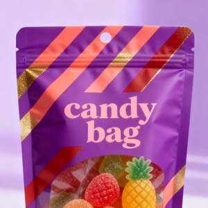 Recyclable Custom Printed Gummy Bears Candy <b>Bag</b> Stand Up Zipper <b>Bag</b> With Clear Window - Product Image 4