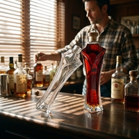 Bouteille en verre la plus vendue, bouteille à spiritueux 700ml 750ml moderne en gros ODM OEM avec bouchon en bois pour Vodka Gin Rhum