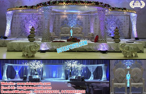 Mandap FRP blanco de lujo para boda, accesorio de fibra de diseño, impresionante - Product Image 3