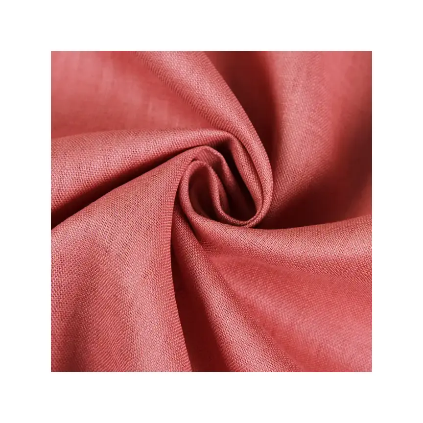 Fibra natural de alta calidad Color sólido 14*14 100% Tela de lino lavada para ropa