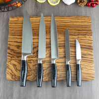 Ensemble de couteaux de cuisine ambidextres STELLAR Professional en acier inoxydable à manche creux, 5 pièces, longueur de lame 8-9,9 pouces pour