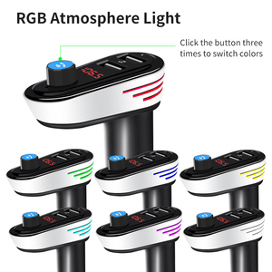 Bộ Phụ Kiện Xe Hơi <span class=keywords><strong>Bluetooth</strong></span> Bán Chạy Bộ Thu Tín Hiệu FM Aux Với Đèn RGB Bộ Sạc Xe Hơi USB 5V 3.1A Máy Nghe Nhạc Mp3 Trên Xe Hơi - Product Image 5