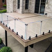 Rampe en verre trempé transparent avec bande LED moderne Aleader avec embout en verre 2205 pour piscine, balcon, escalier et utilisation en extérieur dans les centres commerciaux