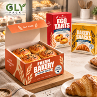 Boîte d'emballage de boulangerie personnalisée imprimée, boîte cadeau alimentaire pliable en carton pour biscuits, gâteaux, desserts, pâtisseries à emporter, solution d'emballage
