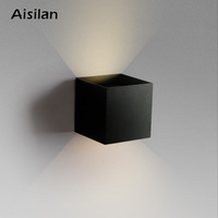 Aisilan otel kare dış kapalı dekoratif duvar lambası ince IP65 su geçirmez yukarı ve aşağı ışık dış duvar ışık