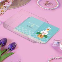Boîtes de rangement d'emballage pliable en plastique personnalisées Vente en gros Mini boîte-cadeau en plastique PP transparent pour animaux de compagnie en PVC transparent pour carte postale douce