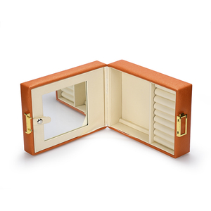 Boîte de rangement et de présentation de bijoux en cuir PU à motif, avec miroir intégré, pour colliers – Meilleures ventes - Product Image 6