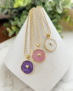 Bella e carina catena placcata in oro con collana a cuore con ciondolo - Product Image 2