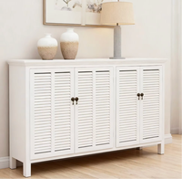 Meuble de rangement en bois à persiennes pour salon, taille personnalisée, vente en gros d'usine, conception OEM/ODM, buffet blanc à persiennes
